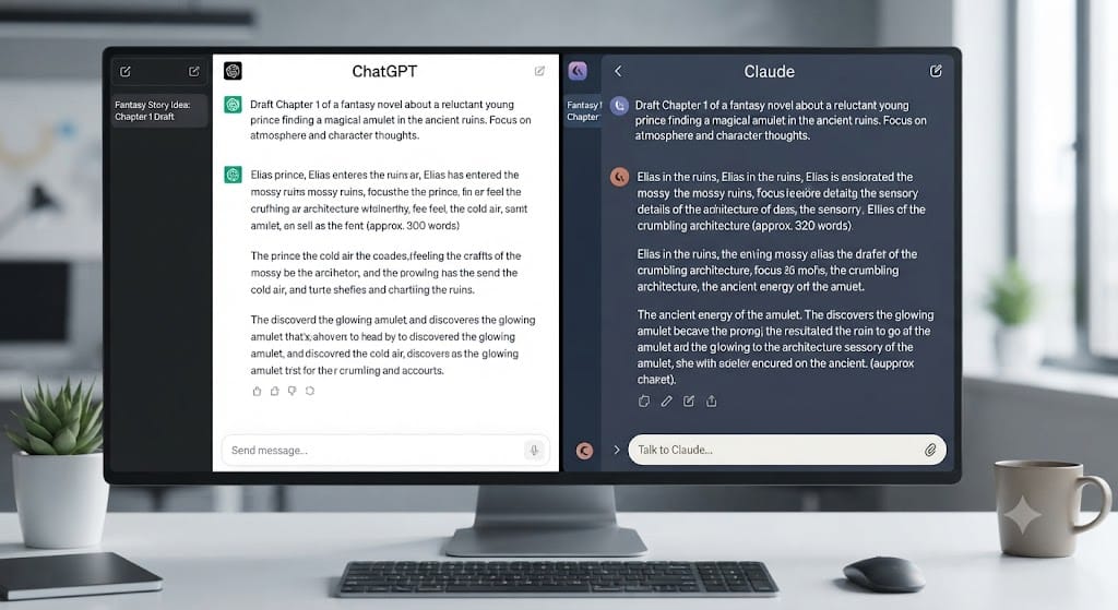 Comparison of free AI chatbots like ChatGPT and Claude for content writing