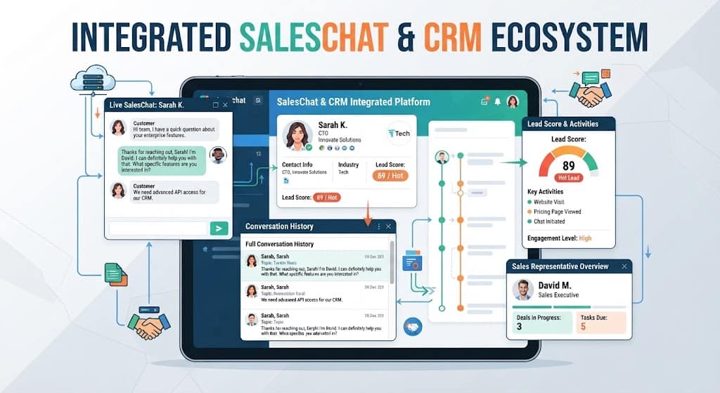 SalesChat integrated with a CRM and sales dashboard