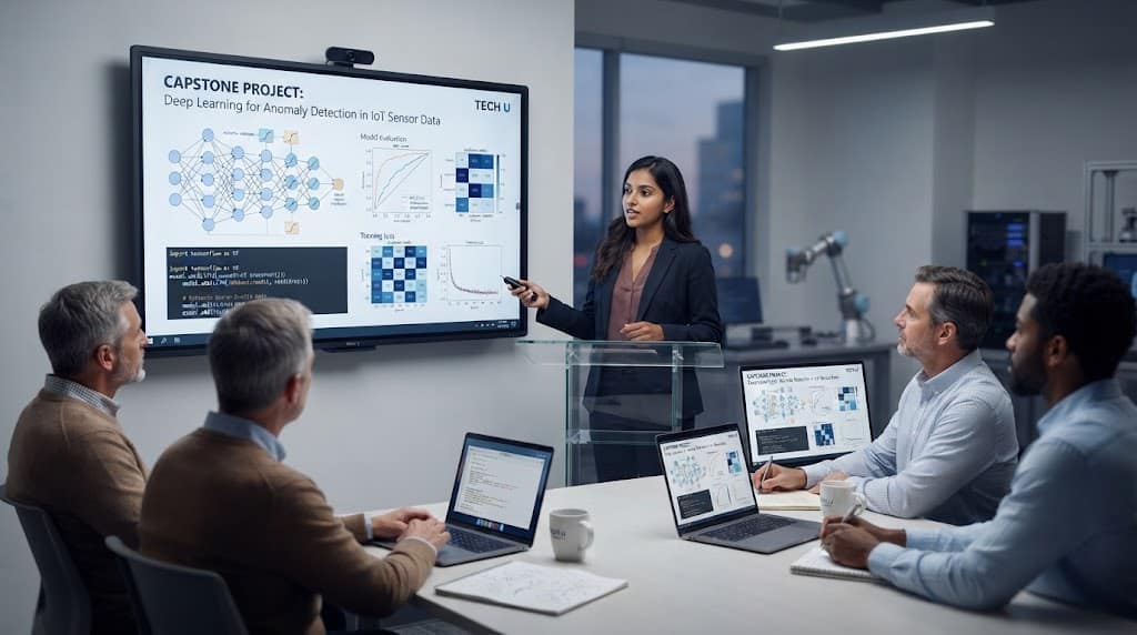 online AI master's capstone project and career skills